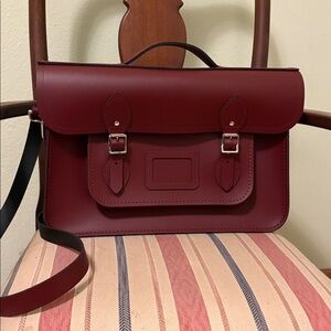 NWT — Oxblood 15” “Batchel” satchel, Cambridge Satchel Co.